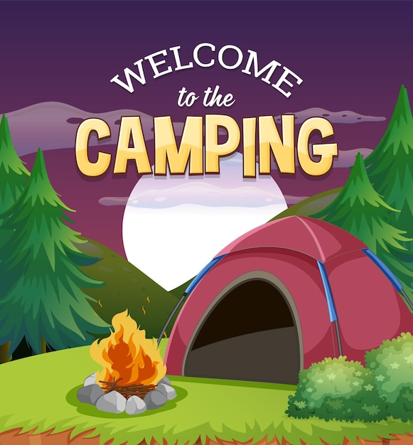 Bienvenue Dans La Conception D'affiches De Camping