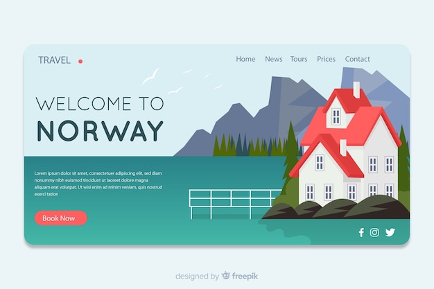 Bienvenue Sur La Norvège Landing Page