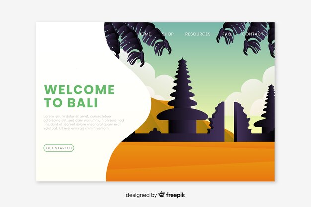 Bienvenue sur la page d'accueil de Bali