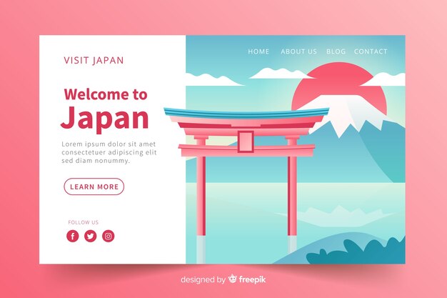 Bienvenue Sur La Page De Destination Du Japon