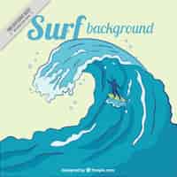 Vecteur gratuit big wave surfer fond