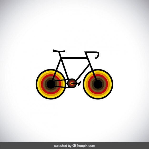 Vecteur gratuit bike icône avec roues colorées