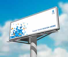 Vecteur gratuit billboard contre ciel fond jour image