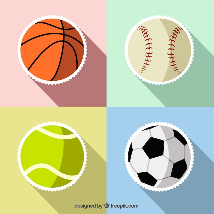 Vecteur gratuit billes de sport autocollants