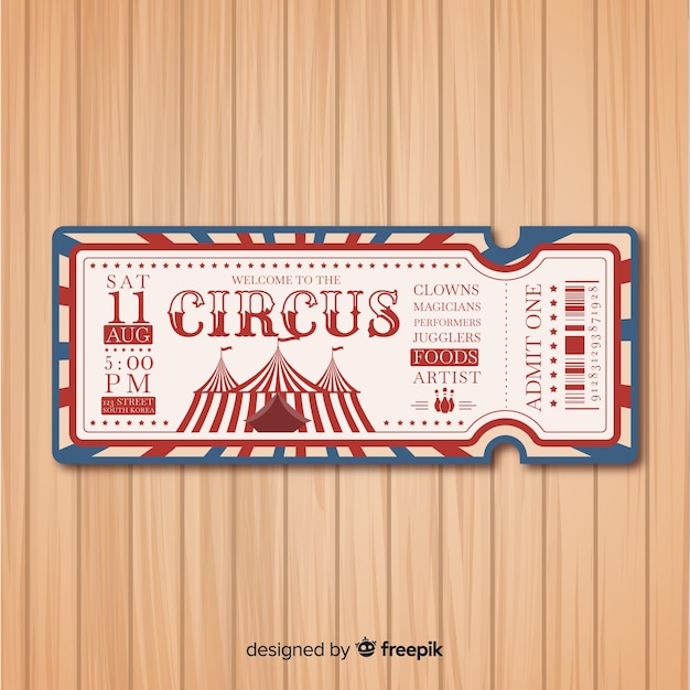 Billet de cirque vintage