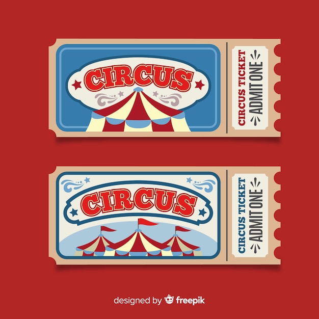 Vecteur gratuit billet de cirque vintage