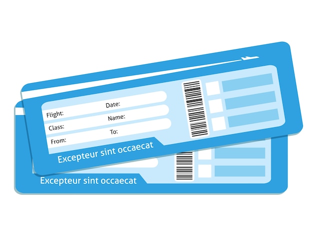 Vecteur gratuit billets d'avion vierges