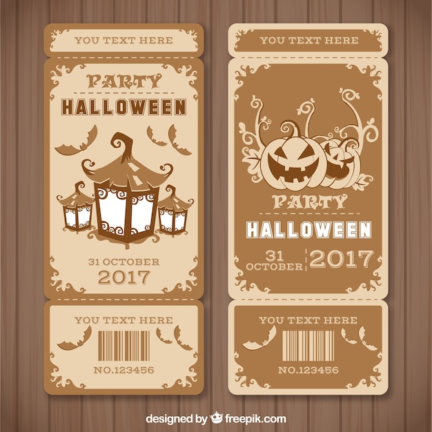 Billets De Halloween Avec Style Vintage