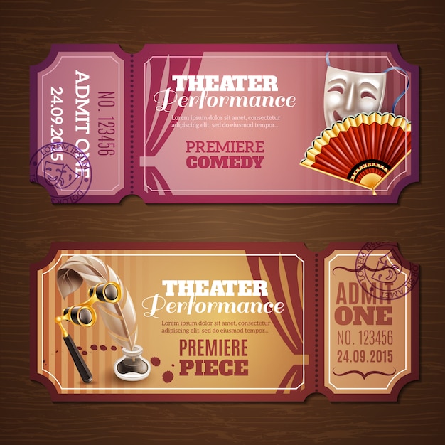 Billets De Théâtre Banners Set