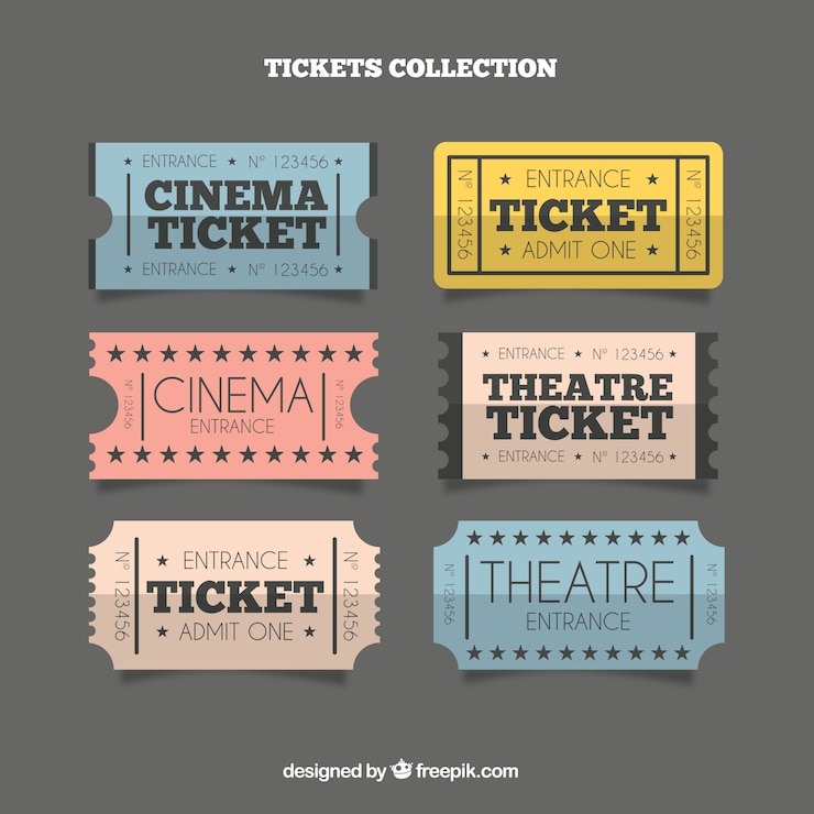 Vecteur gratuit billets vintage collection de théâtre