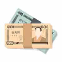 Vecteur gratuit billets en yens