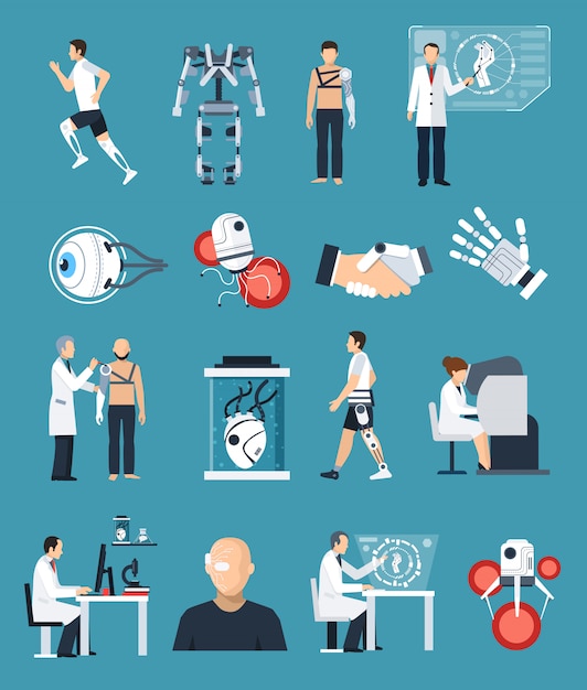 Vecteur gratuit bionics icons set