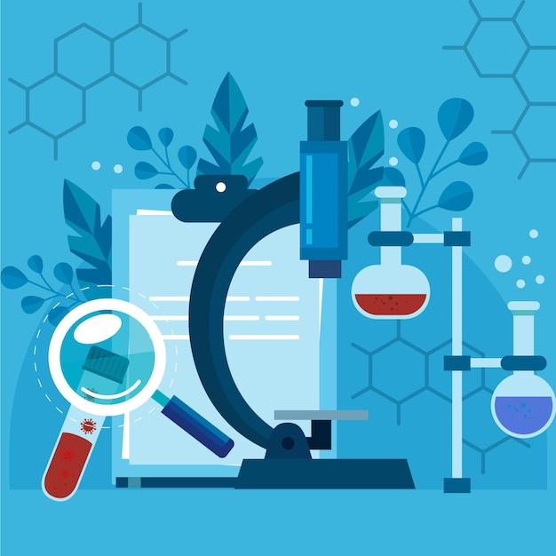 Biotechnologie plate illustration