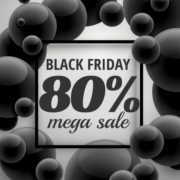 Vecteur gratuit black friday modèle offre la vente de l'affiche avec des bulles noires