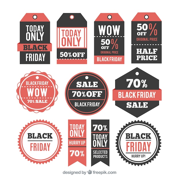 Vecteur gratuit black friday mots set