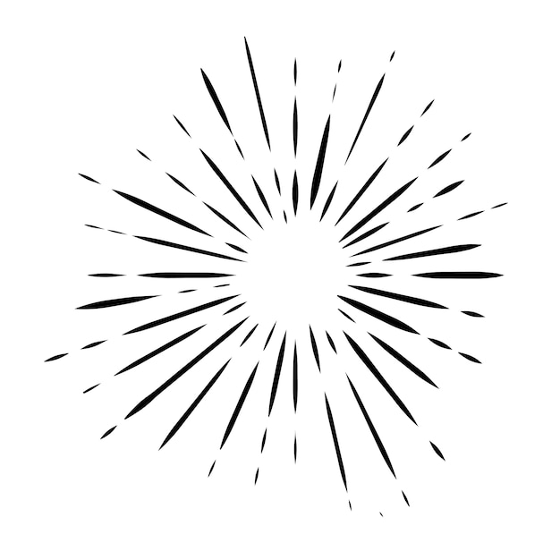 Vecteur gratuit black sunburst doodle