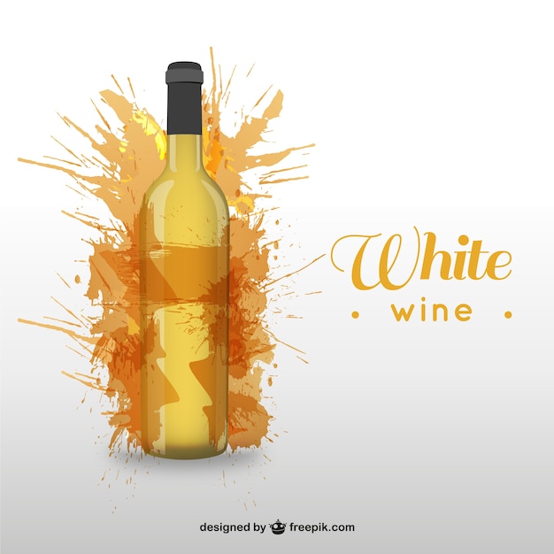 Vecteur gratuit blanc bouteille de vin