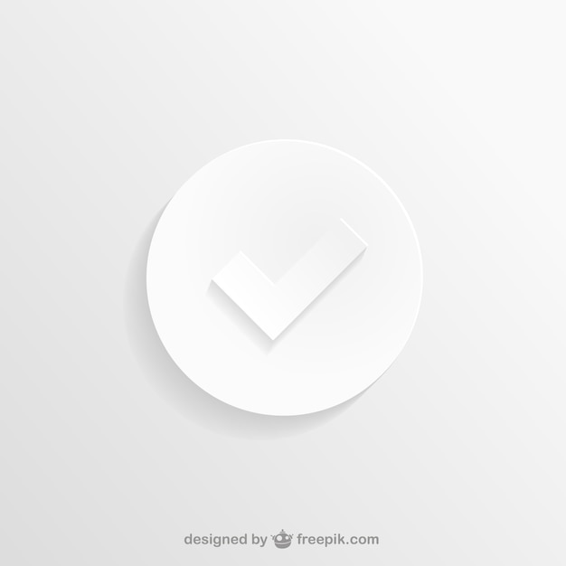 Vecteur gratuit blanc icône de vérification
