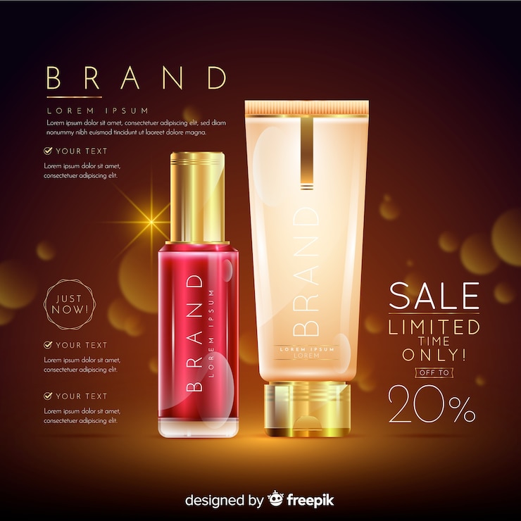 Vecteur gratuit blanchisserie cosmétique vente publicité réaliste