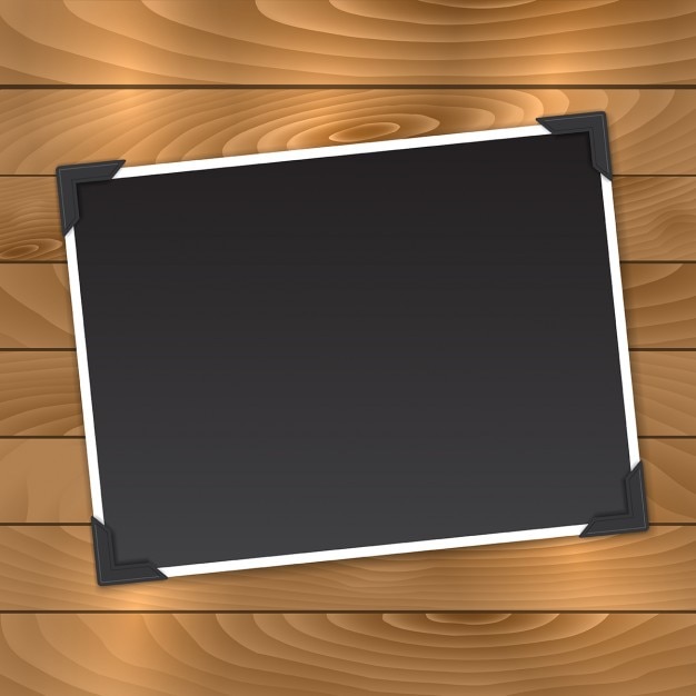 Blank Photo Sur Un Fond En Bois