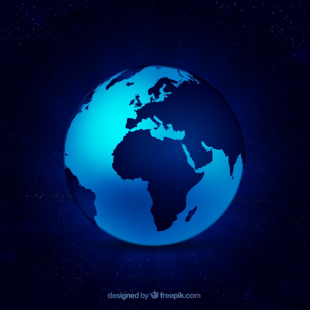 Vecteur gratuit bleu carte du monde