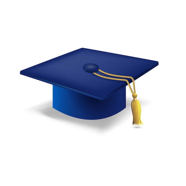 Vecteur gratuit bleu graduation cap