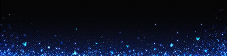 Vecteur gratuit bleu luciole magique luciole bug lumière lueur vecteur effet glowworm poussière sort conte de fées briller isolé sur fond transparent noir particule d'étincelle d'insecte avec illustration fantastique de poussière d'étoiles sous la conception
