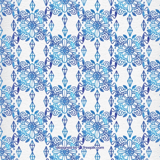 Bleu motif ornemental floral