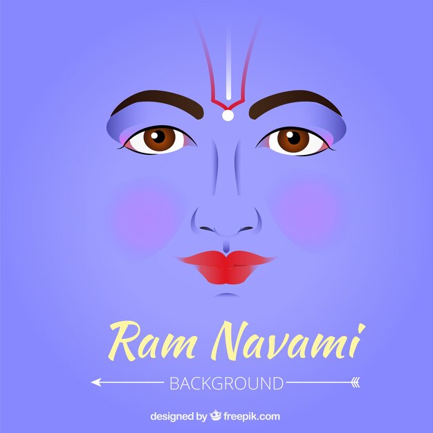 Vecteur gratuit bleu ram navami fond