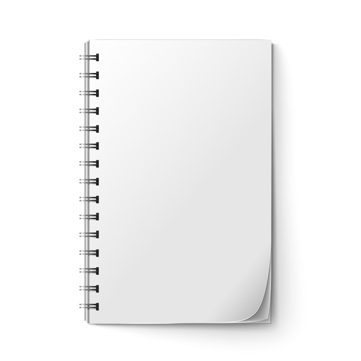 Vecteur gratuit bloc-notes réaliste vierge