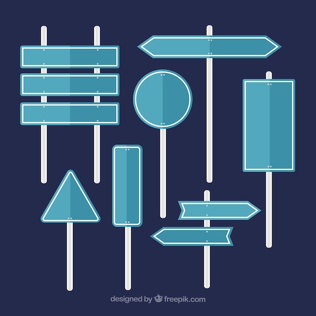 Bloc de panneaux de signalisation dans un design plat