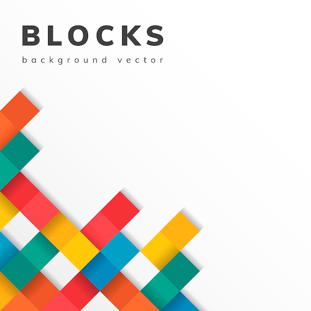 Blocs colorés sur le vecteur de fond blanc blanc