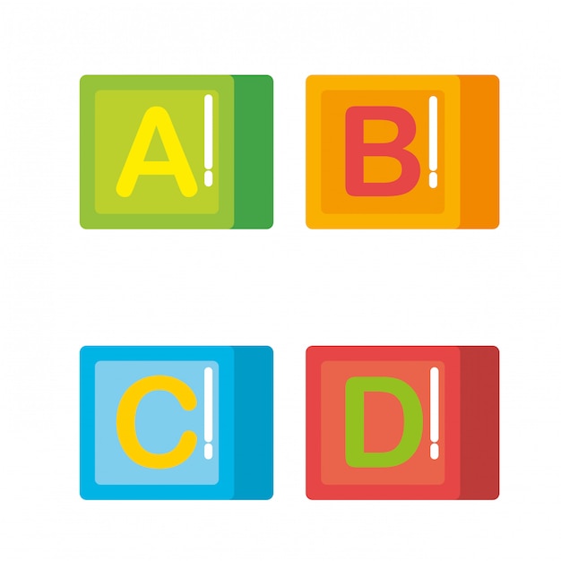 Vecteur gratuit blocs avec des jouets en alphabet