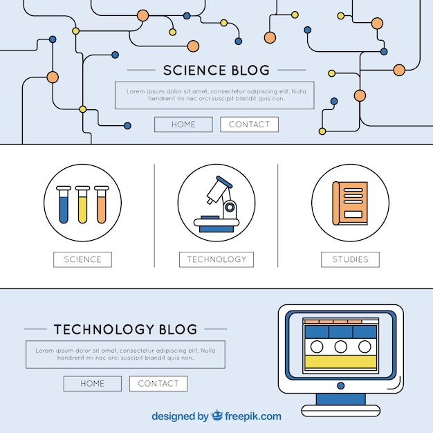 Vecteur gratuit blog sciences modèle