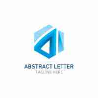 Vecteur gratuit blue abstract lettre logo