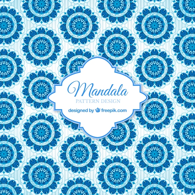 Vecteur gratuit blue mandala pattern background