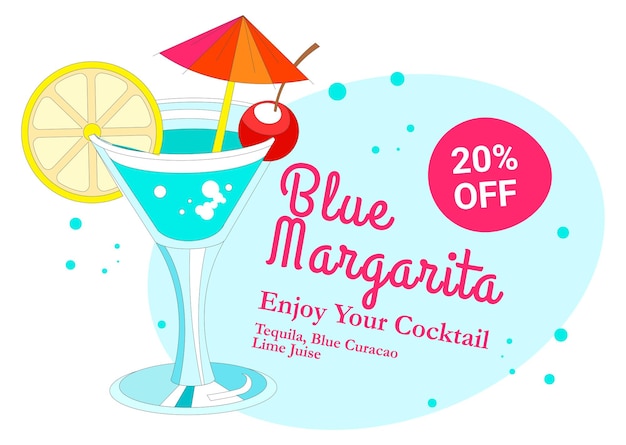 Blue margarita cocktail shop réduction de prix