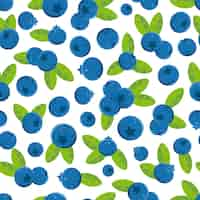 Vecteur gratuit blueberries pattern background