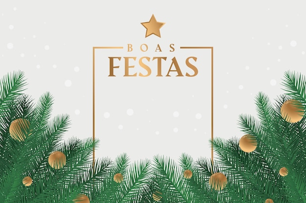 Boas Festas Avec Des Branches D'arbres