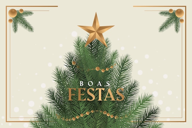 Boas Festas Avec Des Branches D'arbres