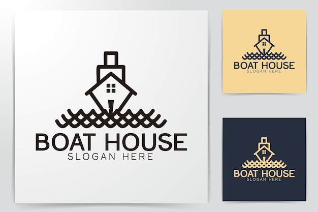 Boat House Dessins De Logos Inspiration Isolé Sur Fond Blanc