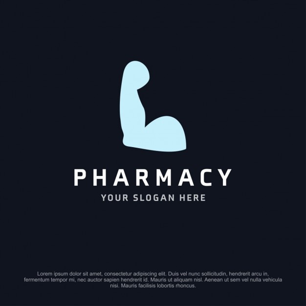Vecteur gratuit body building prodcuts pharmacy logo