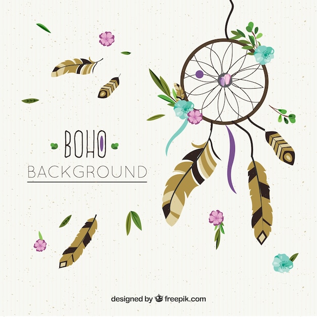 Boho Style Fond Avec Un Design Plat