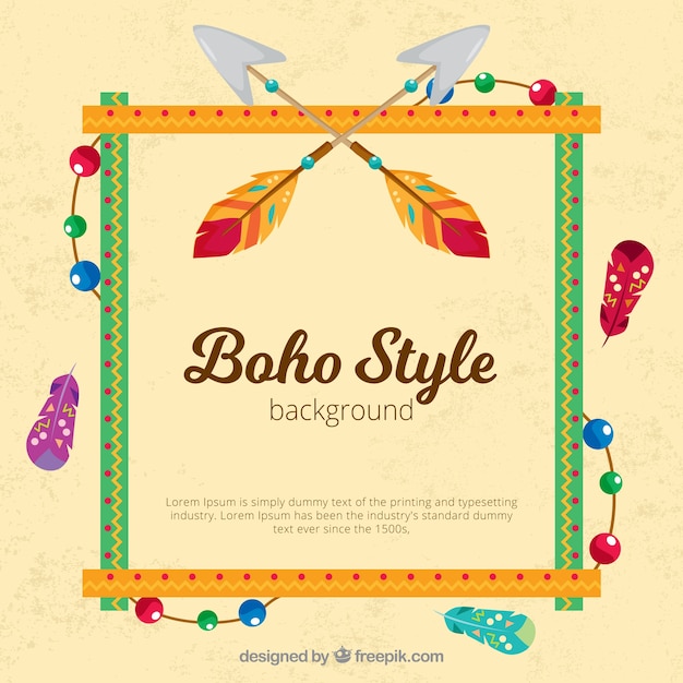 Boho Style Fond Avec Un Design Plat