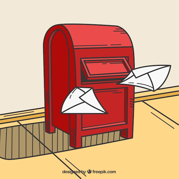 Vecteur gratuit boîte aux lettres de fond avec des lettres