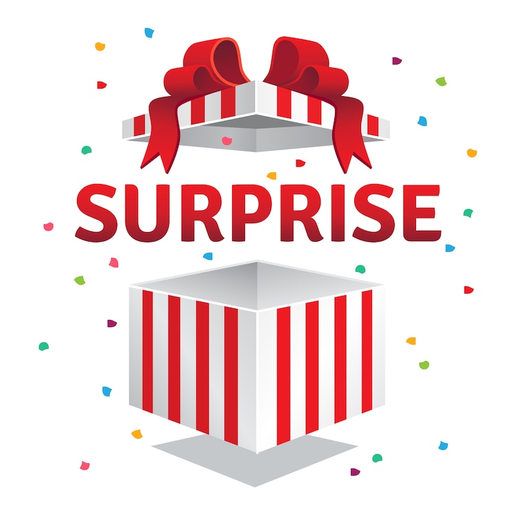 Vecteur gratuit boîte cadeau surprise surprise