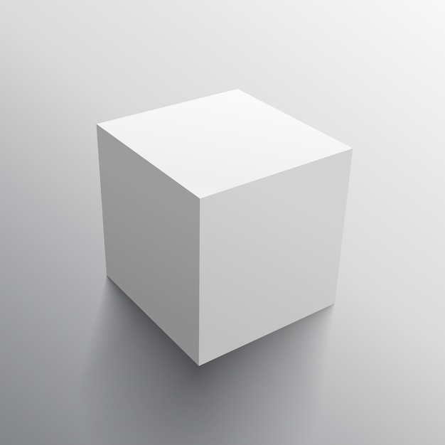 boîte de cube modèle de conception 3D réaliste