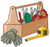 Vecteur gratuit boîte à outils avec de nombreux outils