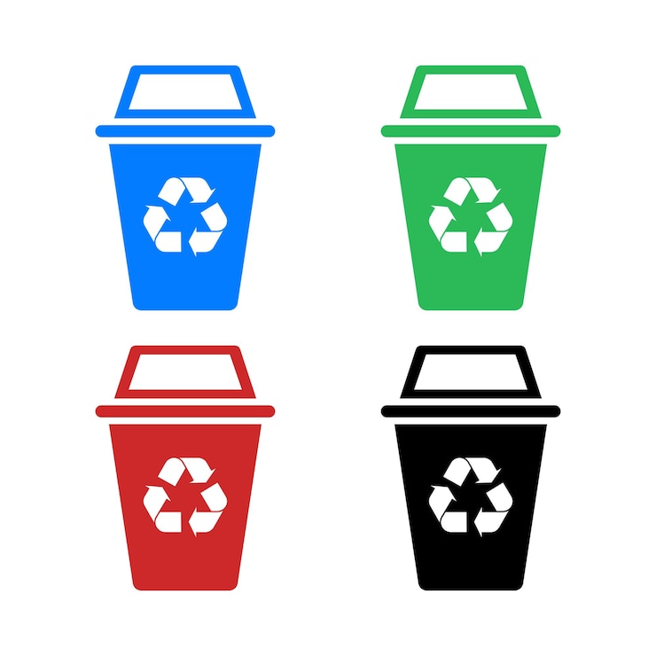 Vecteur gratuit boîte à recyclage à couleurs multiples