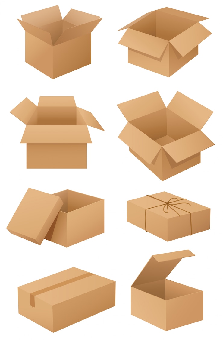 Vecteur gratuit les boîtes en carton